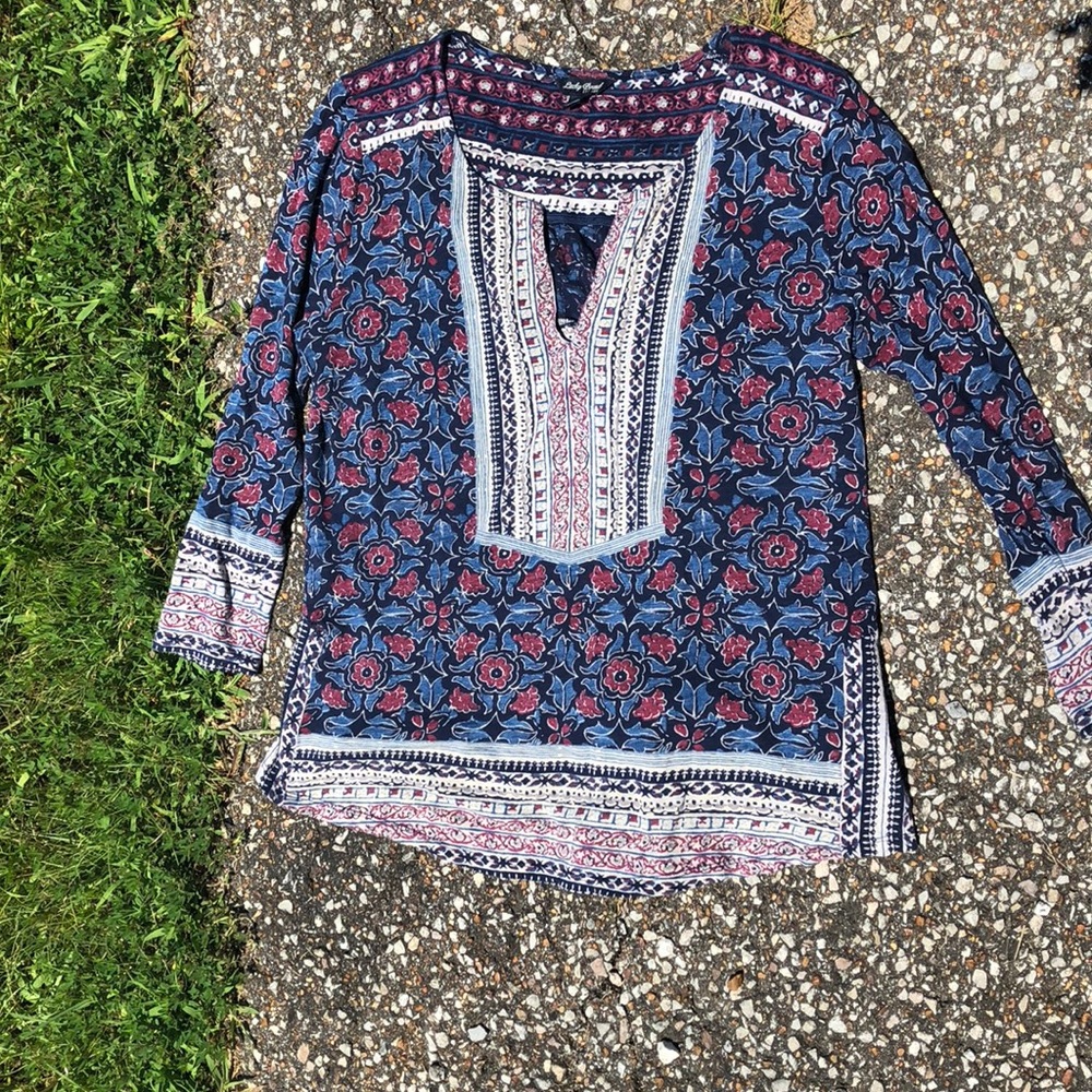 {Lucky Brand} Floral Print Top - Picture 4 of 7